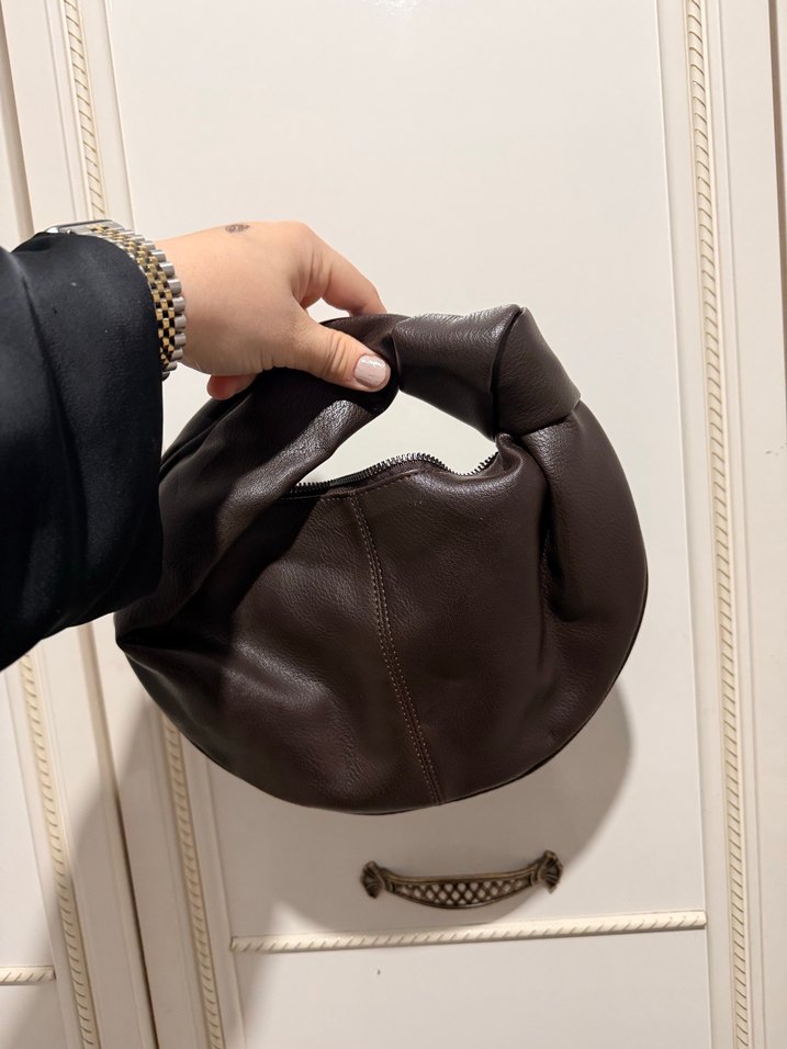 Kahverengi Deri Kadın Çanta - Görsel 2