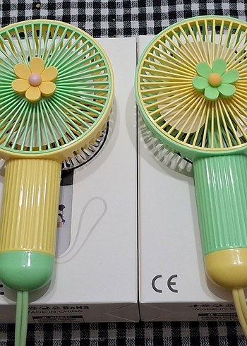 TOPTAN 20 adet Çiçek Desenli Renkli Taşınabilir Vantilatör - Görsel 2