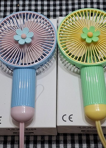 TOPTAN 20 adet Çiçek Desenli Renkli Taşınabilir Vantilatör - Görsel 3