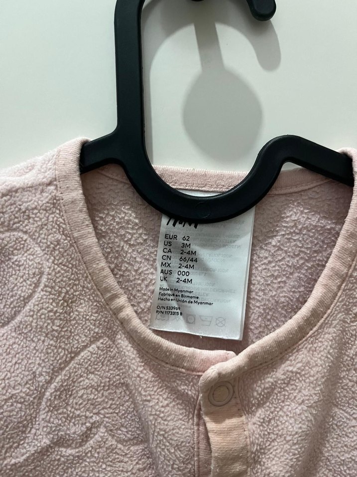 Düğmeli Pembe Bebek Kız Tulumu - Görsel 2