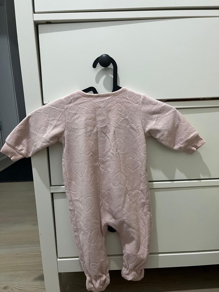 Düğmeli Pembe Bebek Kız Tulumu - Görsel 4