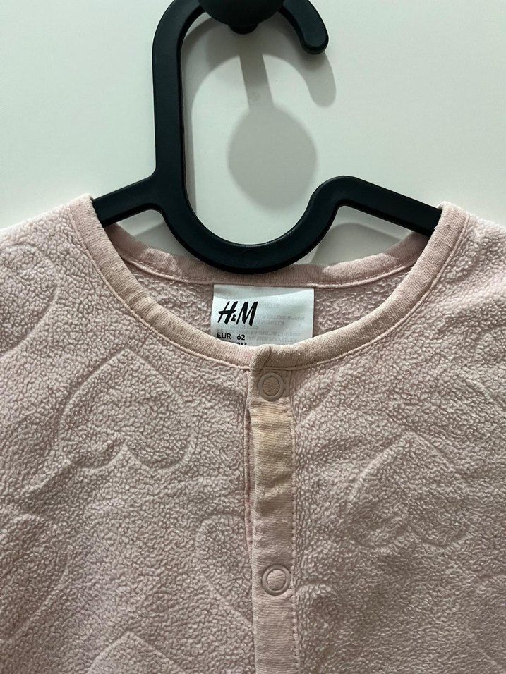 Düğmeli Pembe Bebek Kız Tulumu - Görsel 3