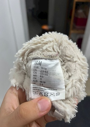 Çocuk Krem Kürklü Sıcak Ev Terliği - Görsel 4