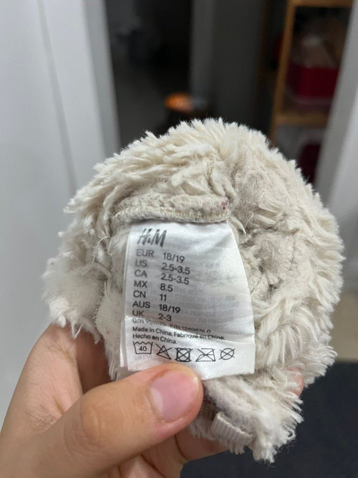 Çocuk Krem Kürklü Sıcak Ev Terliği - Görsel 4