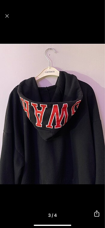 s Beden defacto siyah kapusonlu sweatshirt