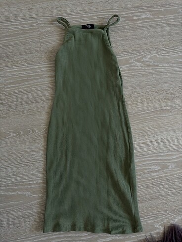 Bershka Bershka halter yaka yeşil elbise