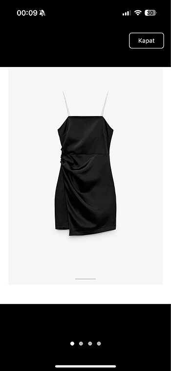 xs Beden Zara siyah saten elbise