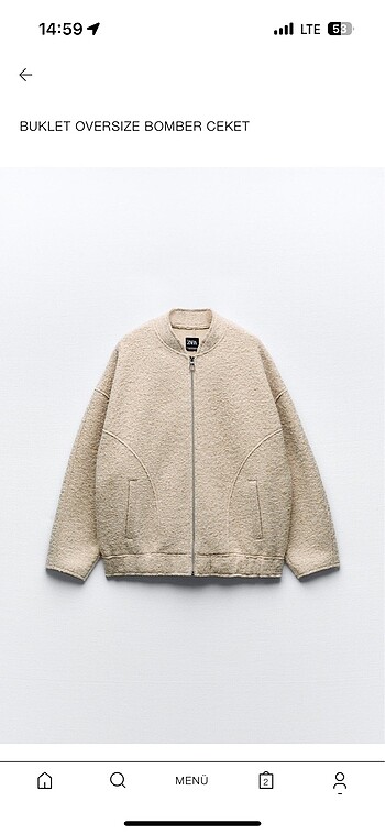 Zara oversize buklet ceket
