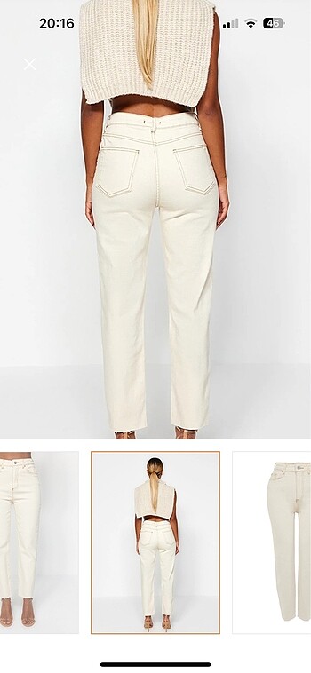 32 Beden Trendyolmilla ekru jean