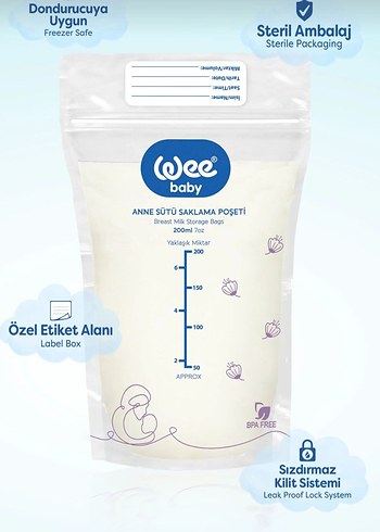 Wee Baby Anne Sütü Saklama Poşeti 2 kutu - Görsel 2