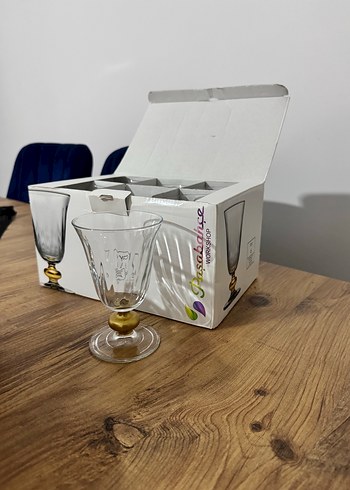 Paşabahçe Altın Detaylı İnce Cam Kadeh
