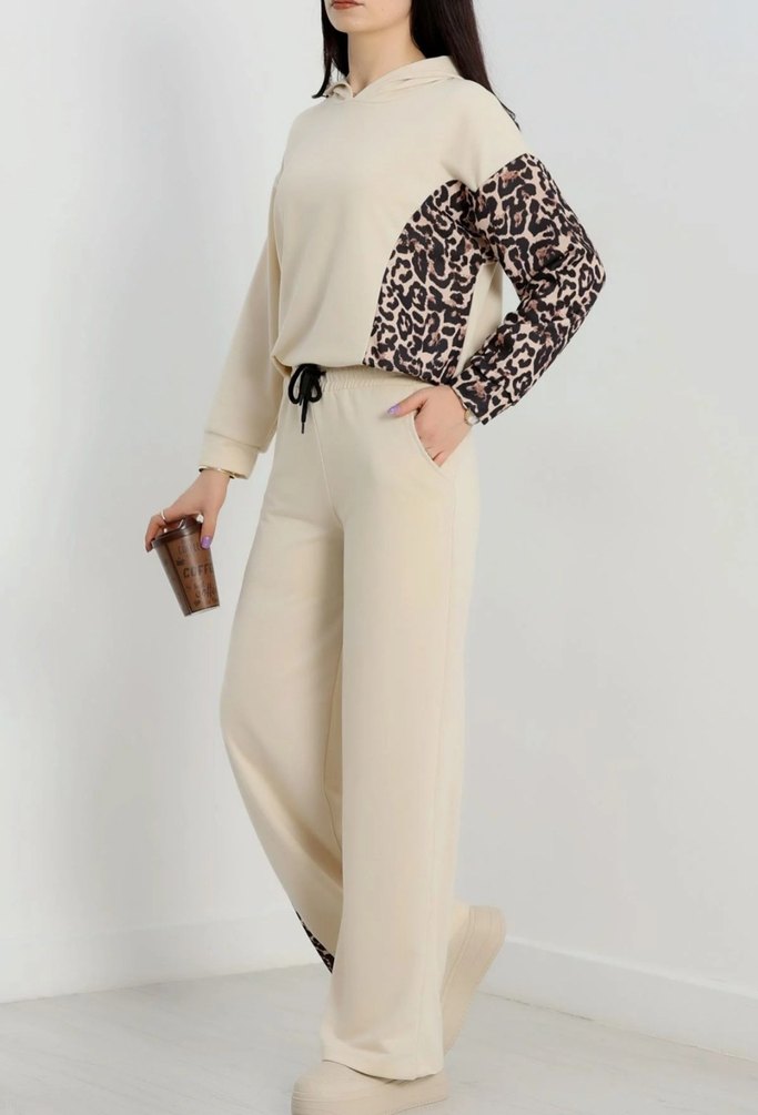 Kadın Lepar Detay Desenli Eşofman Takımı - Görsel 2