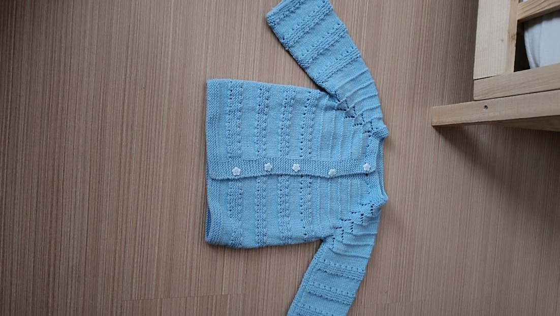 Mavi Örgü Bebek Takımı - Görsel 2