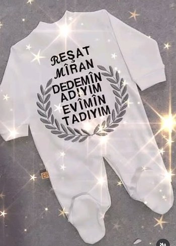 Beyaz Uzun Kollu Payetli Bebek Tulum