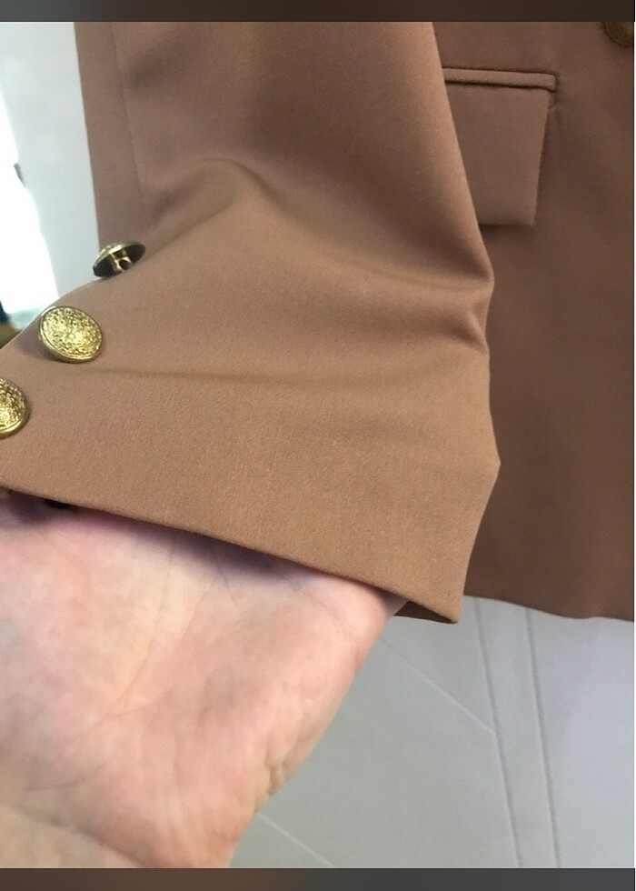 Camel Gold Düğmeli Blazer Ceket - Görsel 3