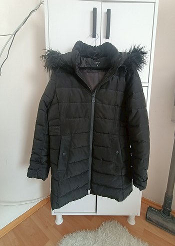 Siyah Kürklü Kadın Kışlık Mont - Görsel 7