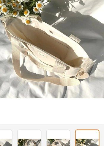 Kanvas ayarlanabilir askılı çıtçıtlı çanta - Görsel 2