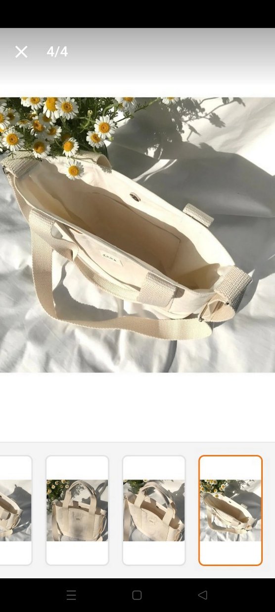 Kanvas ayarlanabilir askılı çıtçıtlı çanta - Görsel 2