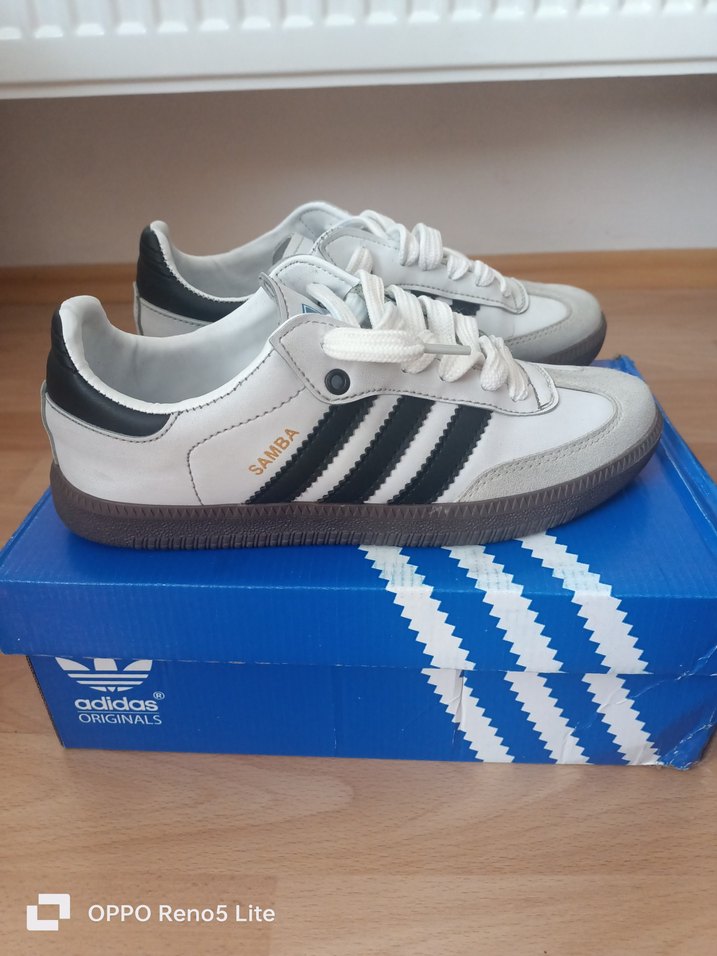 Adidas samba Kadın Gri Beyaz Spor Ayakkabı - Görsel 5