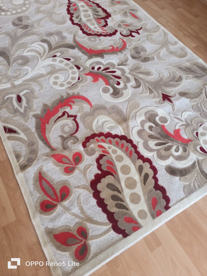 Bohem Desenli Gri Kahverengi Halı - Görsel 2