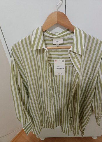 Kadın Çizgili Tunik - Uzun Kollu, Rahat Kesim - Görsel 2