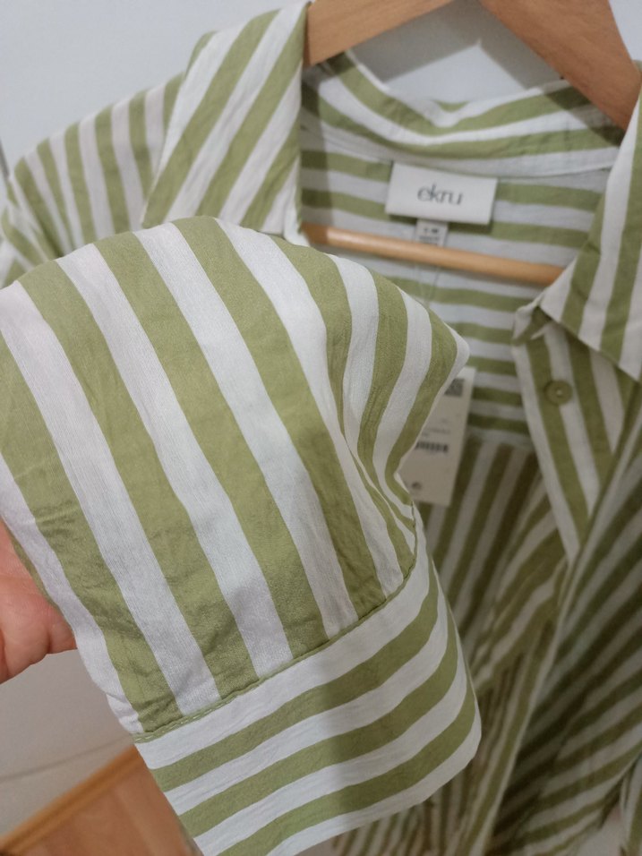 Kadın Çizgili Tunik - Uzun Kollu, Rahat Kesim - Görsel 4