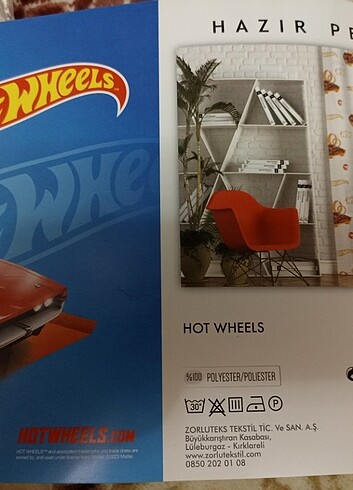 Beden Hot Wheels hazır çocuk odası perdesi 185*200 cm