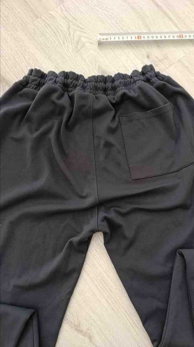 erkek Gri Pilili Pamuklu Kumaş Pantolon - Görsel 3