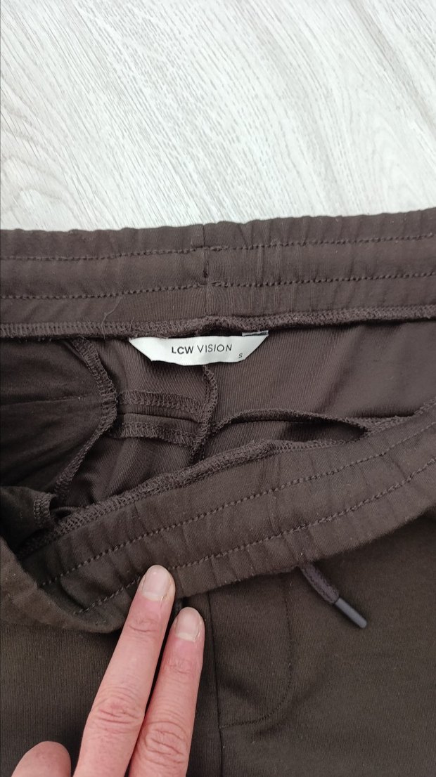 Kahverengi erkek Kemerli Kumaş Pantolon - Görsel 3