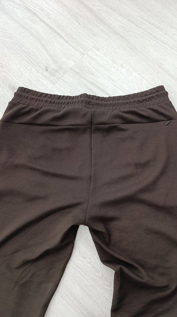 Kahverengi erkek Kemerli Kumaş Pantolon - Görsel 4