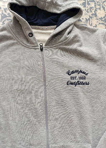 Gri Fermuarlı Erkek Polar Sweatshirt - Görsel 2