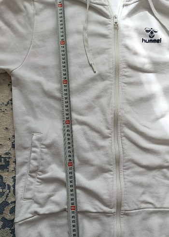 Hummel Beyaz Kapüşonlu Fermuarlı Erkek Sweatshirt - Görsel 4
