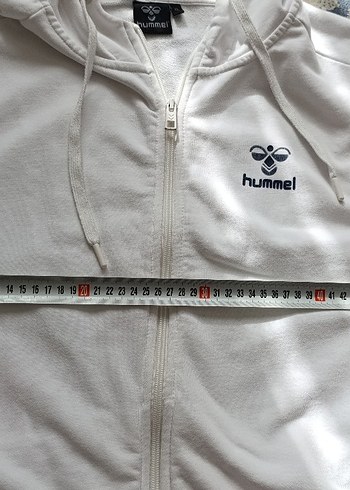 Hummel Beyaz Kapüşonlu Fermuarlı Erkek Sweatshirt - Görsel 3