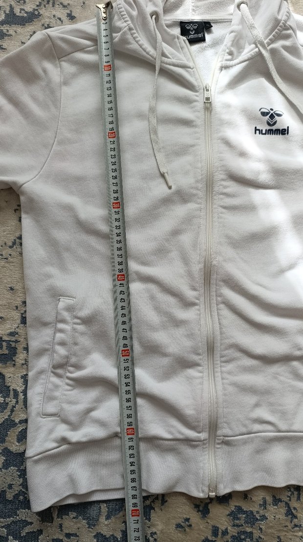 Hummel Beyaz Kapüşonlu Fermuarlı Erkek Sweatshirt - Görsel 4