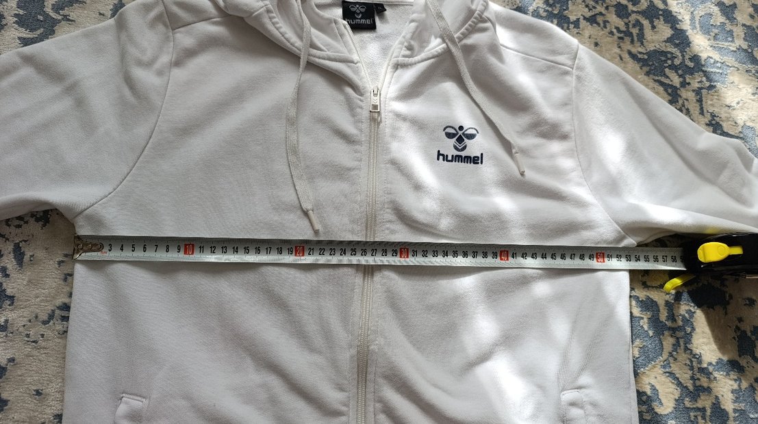 Hummel Beyaz Kapüşonlu Fermuarlı Erkek Sweatshirt - Görsel 3