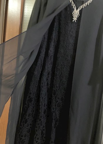 Siyah V Yaka Uzun Salaş Kadın Elbise - Görsel 3