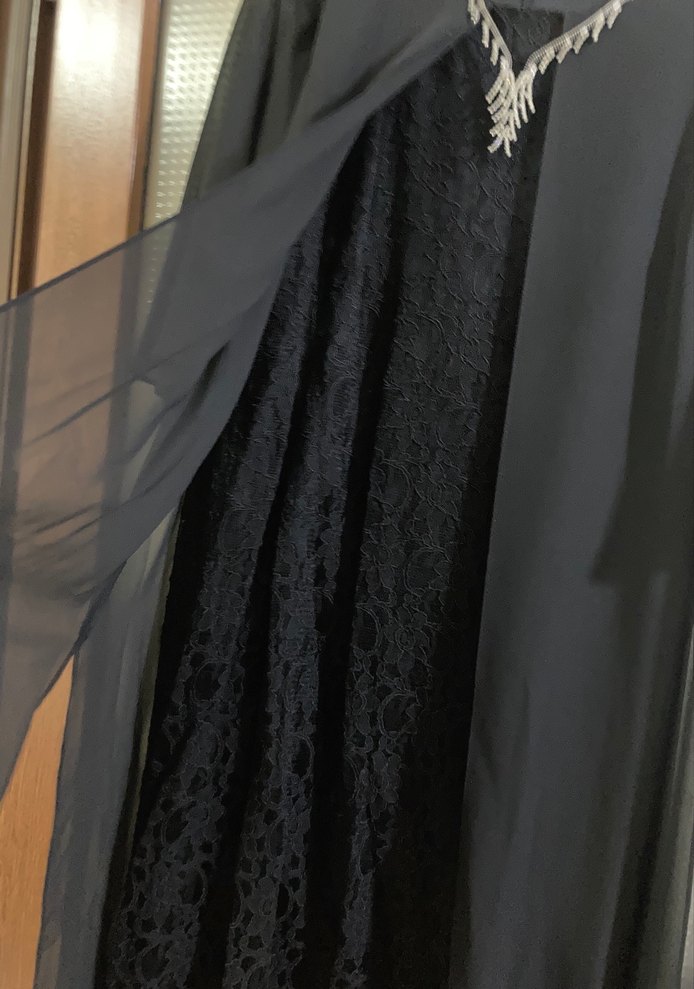 Siyah V Yaka Uzun Salaş Kadın Elbise - Görsel 3