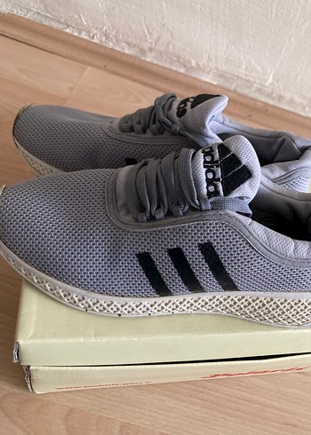 Gri Adidas Bağcıklı Kadın Spor Ayakkabı - Görsel 4