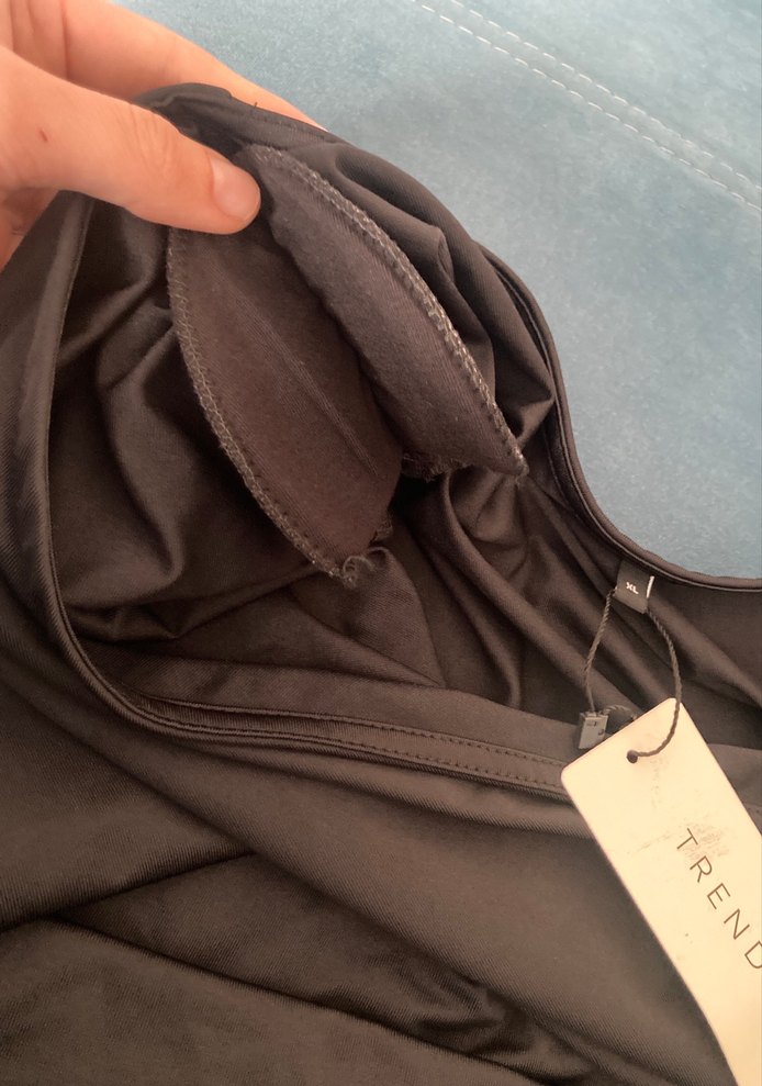 Siyah tek omuz çıt çıtlı badi - Görsel 3