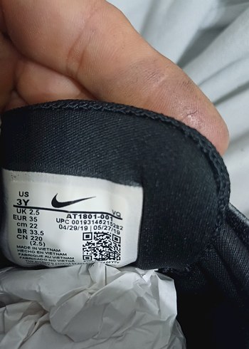 35 Beden siyah Renk Nike Siyah Erkek Çocuk Spor Ayakkabı