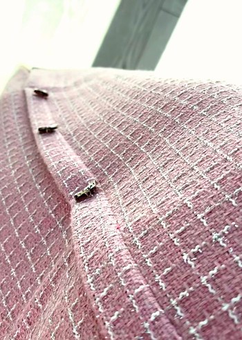 Düğmeli Pembe Tüvit takım - Görsel 3