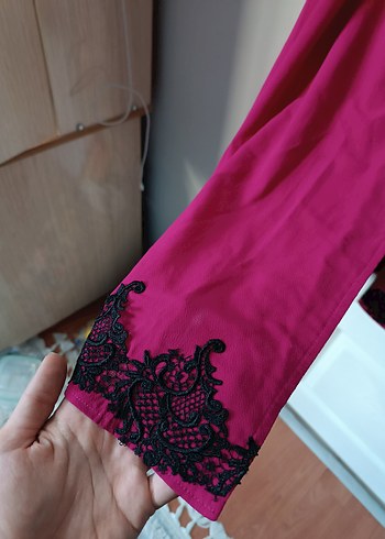 l Beden Bordo Dökümlü Uzun Tunik