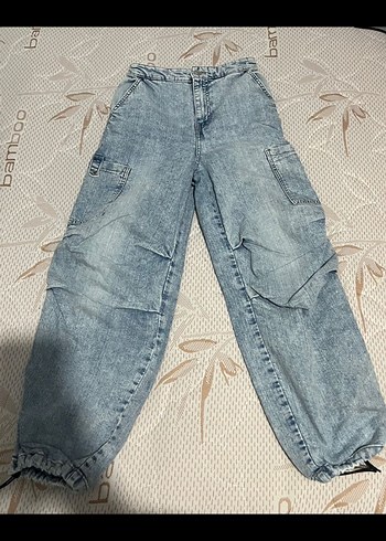 H&M mavi kargo pantolon