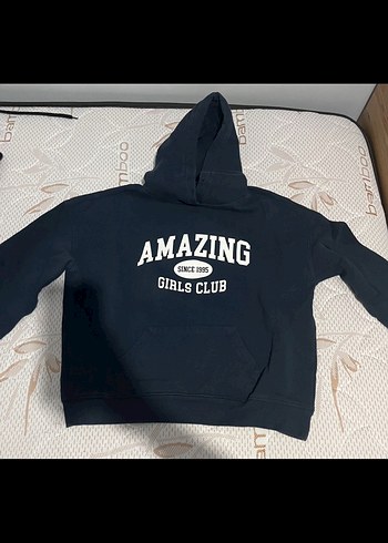 Kadın Lacivert Kapüşonlu Sweatshirt