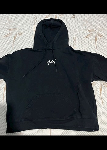 Siyah Kapüşonlu Kadın Sweatshirt