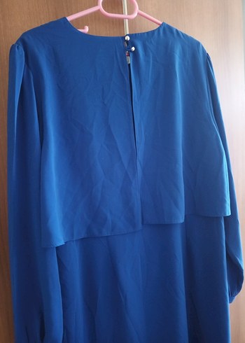 Mavi Uzun Kollu Salaş Hamile Tunik - Görsel 4