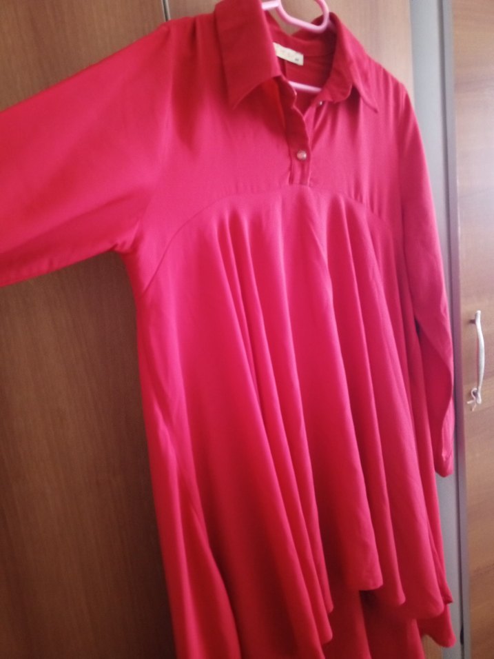 Pembe Uzun Kollu Salaş Tunik - Görsel 3