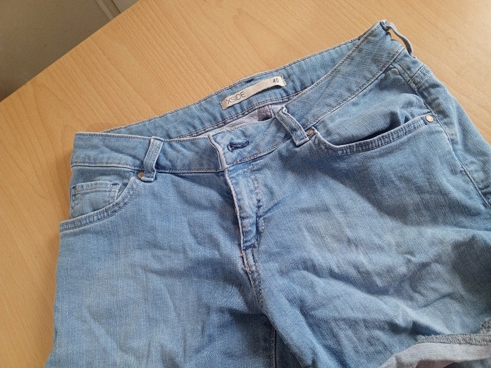 Kadın Mavi Midi Denim Şort - Görsel 4