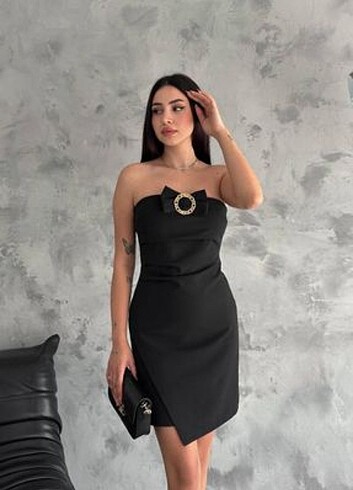 l Beden çeşitli Renk Straplez elbise