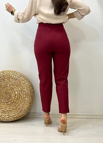 36 Beden bordo Renk Zara model Yüksel bel pantolon